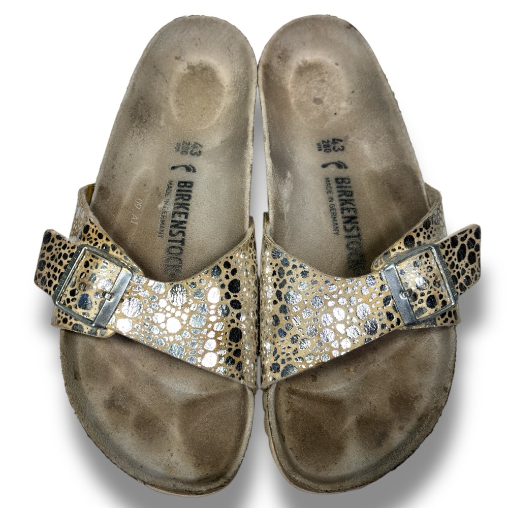 Birkenstock Metallic and Black Sandals